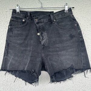 Agolde Criss Cross Denim Shorts